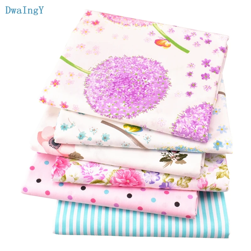 

DwaIngY flowe series Twill Cotton Fabric For Patchwork DIY Sewing Quilting Quarters Cloth Material Baby Doll 40*50cm or 50x160cm