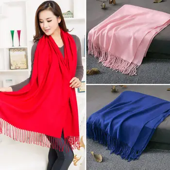 

HIRIGIN Newest New Women Wool Blend Long Warm Scarves Soft Wrap Scarves Tassels Winter Warm Pashmina USA