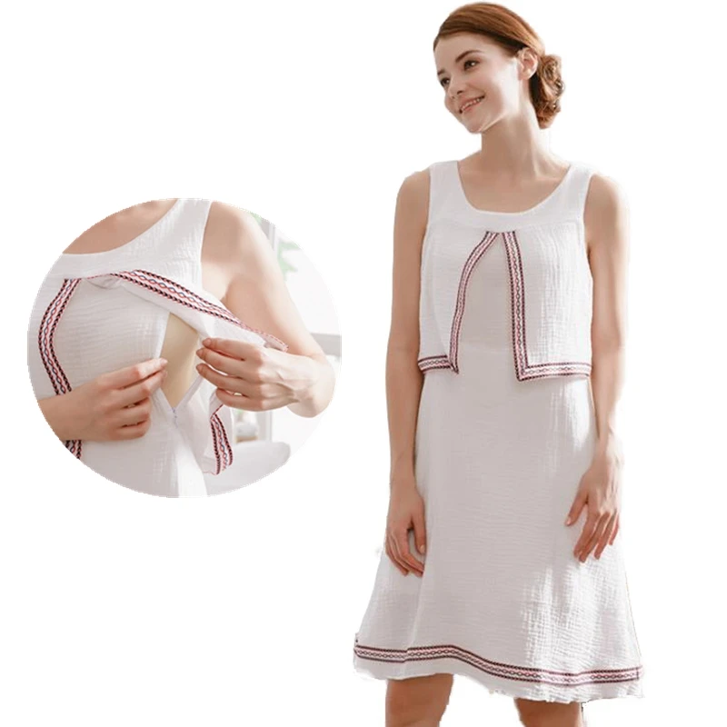 

Summer breast-feeding dress Mid-section Long-range breast-feeding dress Pregnant woman's dress Vestido de lactancia maternity
