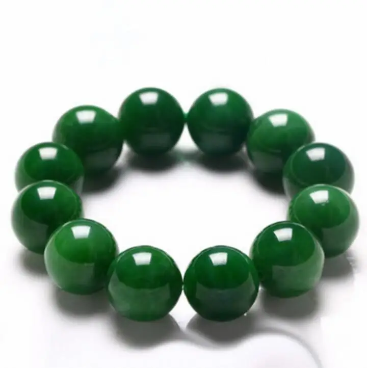 

Koraba Fine Jewelry Natural Russian Spinach Green Jasper Beads Stretch Bracelet 20mm AAAA Free Shipping