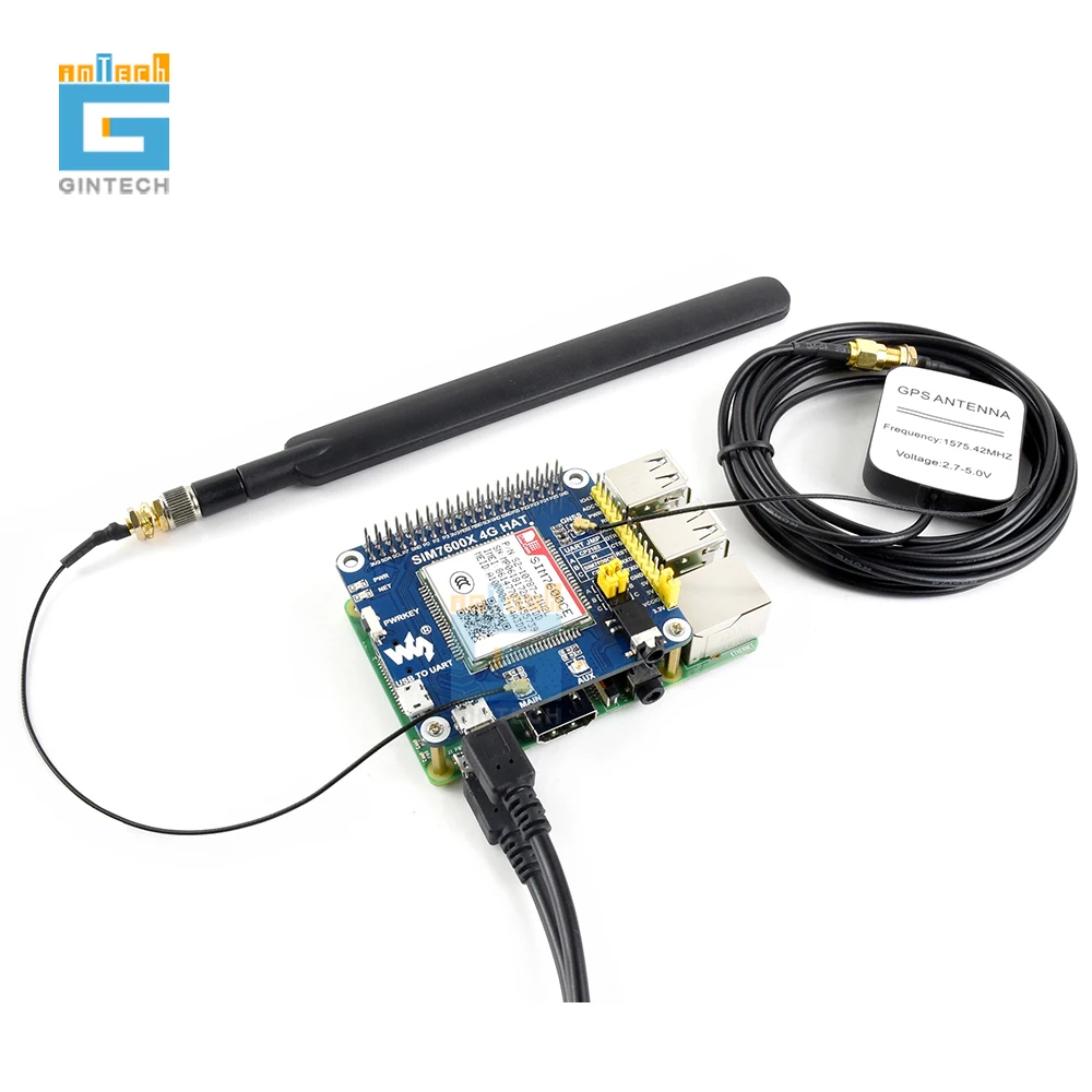 

SIM7600CE 4G HAT 4G / 3G / 2G / GSM / GPRS / GNSS HAT for Raspberry Pi, LTE CAT4, for China