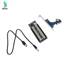 Pci-e Экспресс X1 для двойного PCI Riser Продлить адаптера с 1 м длинные USB3.0 кабель 2-слот PCI 32 бит/5 В 66 мГц Riser Card