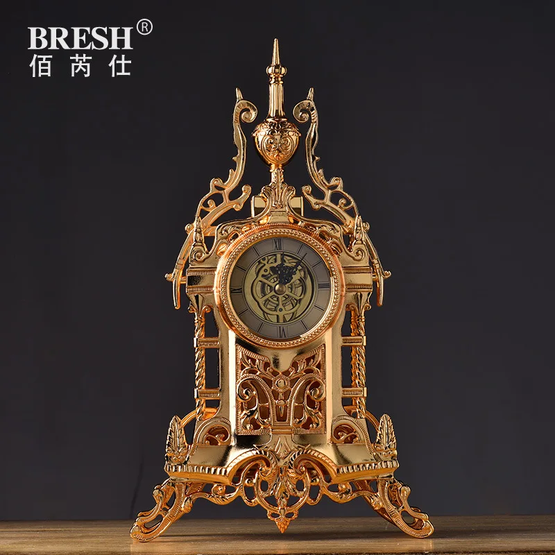 

TUDA Nordic watch clock antique clock European retro metal desktop decoration room