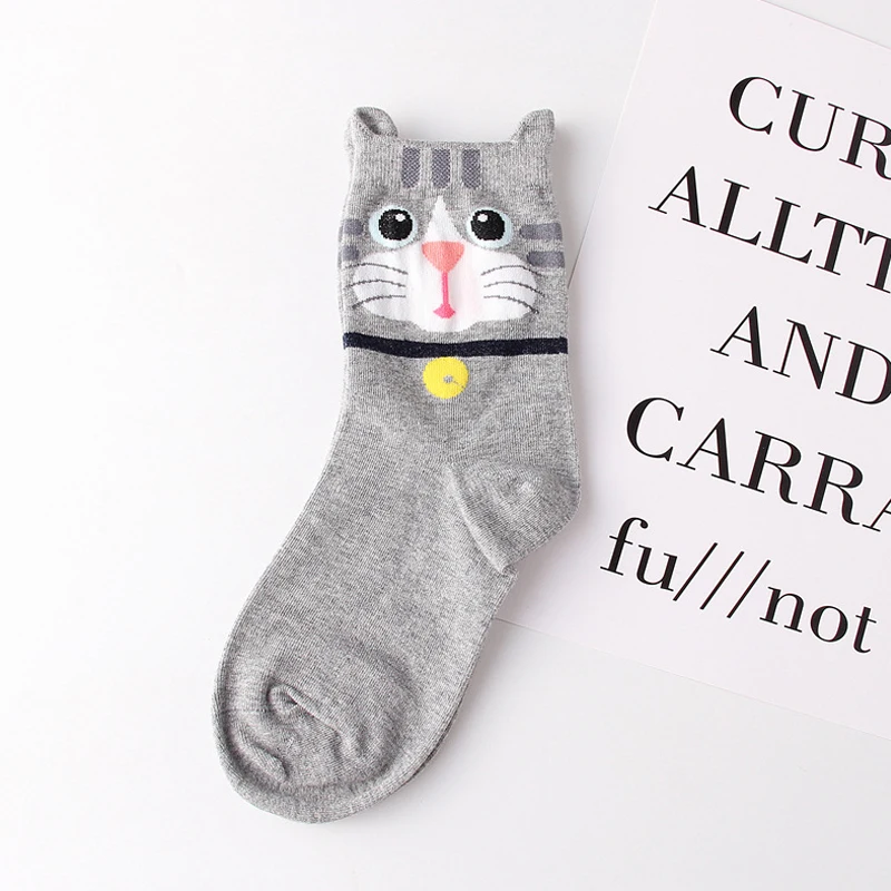 Носки унисекс в стиле Харадзюку для любителей мультфильмов|dog socks|socks unisexcat socks 3d |