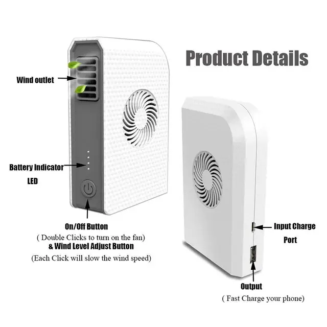 Online Shop Small Personal Fan With 6000mah Power Bank Mini