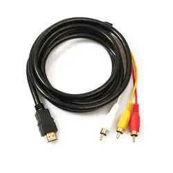 1,5 м HD HDMI к 3RCA AV кабеля Позолоченные аудио кабель для компьютеров планшетных компьютеров комплект-топ коробки HD ТВ проекторы