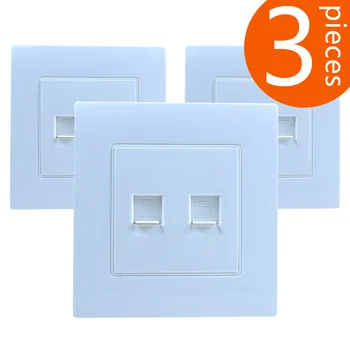 

3 PiecesTelephone Computer Socket Panel Wall Socket Accessory Cable Network Socket A8-DHDN