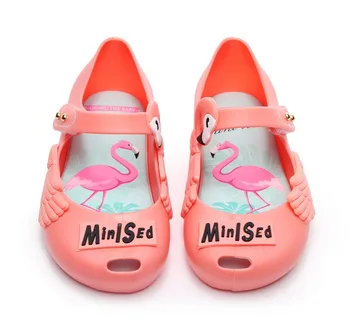 

2020 New Style Swan Unicorn Flamingo Summer Jelly Sandals Baby Girl Shoes Graffiti Pricenss Girl Beach Fish Mouth sandals