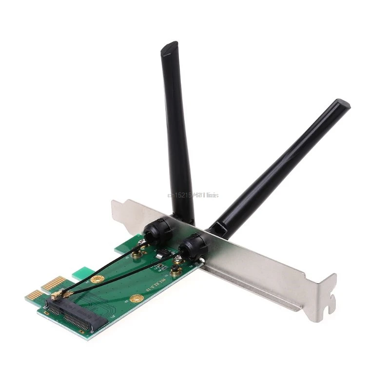 Беспроводная сетевая карта WiFi Mini PCI-E Express to PCI-E адаптер 2 Антенна внешняя ПК