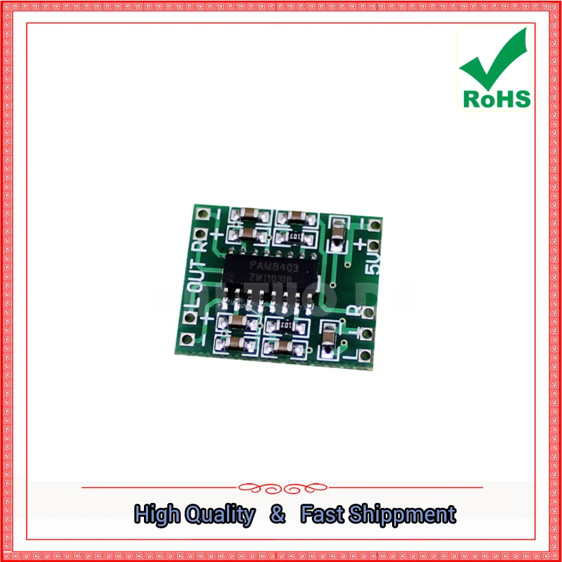 

ultra-mini digital amplifier board 2 * 3W Class D PAM8403 amplifier module efficient 2.5v ~ 5V 2*3w (H6A3)