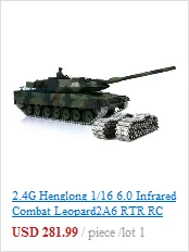 Henglong 1/16 зеленый 6,0 версия инфракрасный боевой пластик Leopard2A6 RTR rc Танк 3889 Вт/360 револьверная