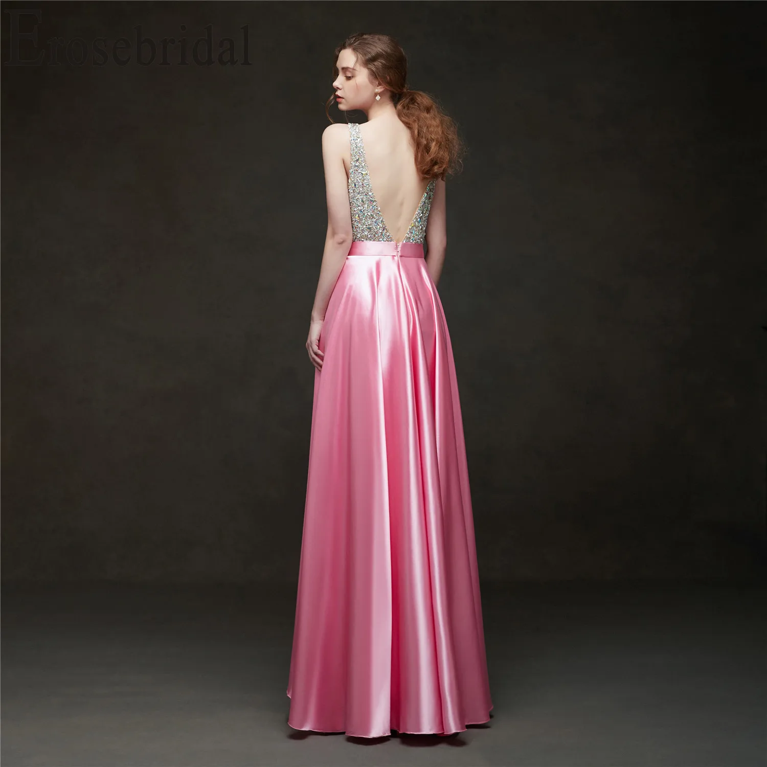 Erosebridal 2019 Evening Dress Long Party Dress Elegant Formal Dresses Evening Gown for Women Pink/Red/Black/Blue/Green/Yellow