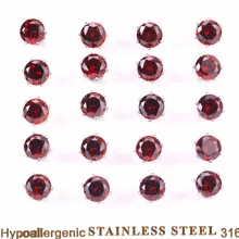 LUXUKISSKIDS, детские серьги для женщин, красные циркониевые серьги-гвоздики из нержавеющей стали, модные ювелирные аксессуары, женские серьги