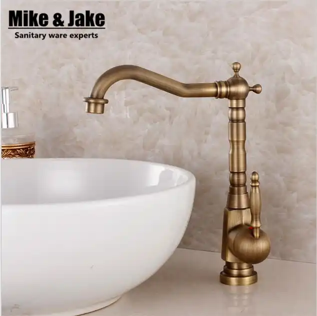 Fashion Bronze Faucet Antique Kitchen Mixer Basin Vintage Bronze Faucet Antique Kitchen Mixer