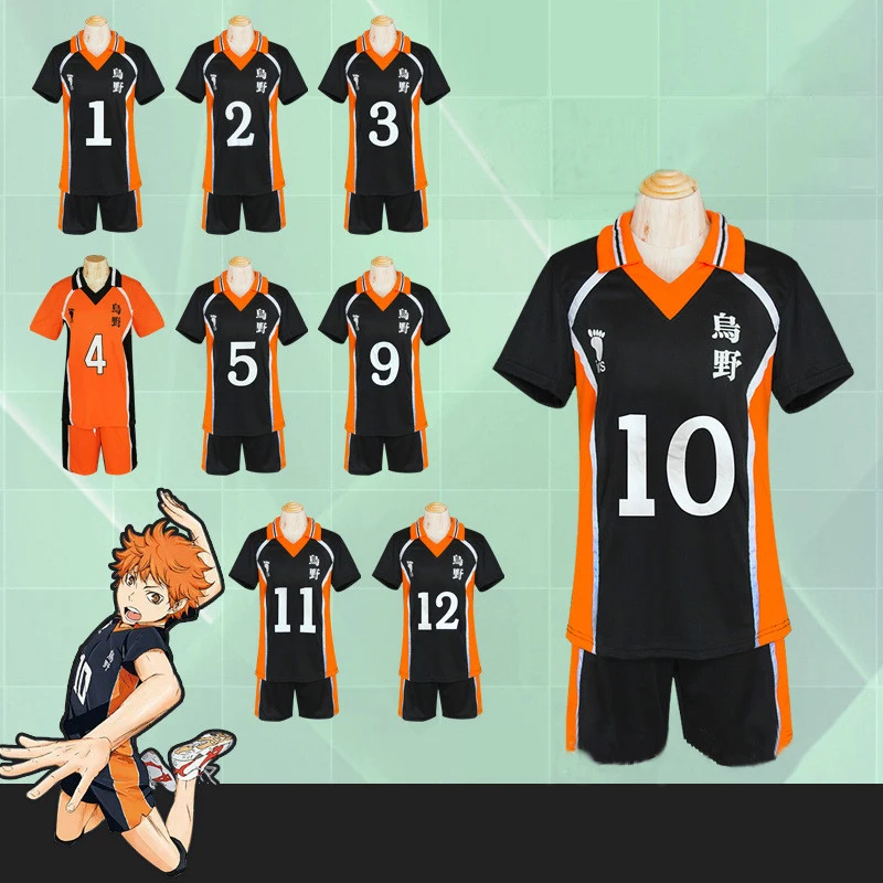 Haikyuu Cosplay Костюм Karasuno средней школы волейбол клуб хината шйоуйау Спорт swear майки