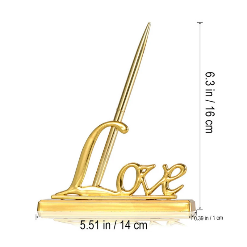 Свадебная вечеринка металлическая ручка с золотым покрытием керамический Купидон Настольный Декор Гостевая книга Ручка Комплект Свадебная вечеринка поставки