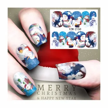 WUF 1 Sheet NEW Arrival Water Decals Transfer Stickers Nail Art Stickers Christmas Designs Fashion Accessories 2150