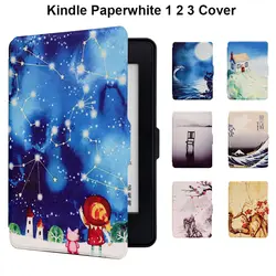 Для Amazon Kindle Paperwhite 3 чехол из искусственной кожи Kindle Обложка Твердый Авто Wake Up/спальный Капа гаджет для 6 "Paperwhite 1 2