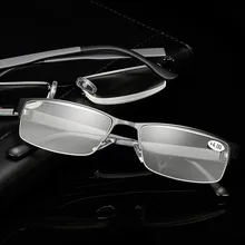 Высокое качество, ультралегкие очки для чтения, мужские очки для дальнозоркости, мужские металлические полуоправы, очки против излучения, очки для пожилых людей