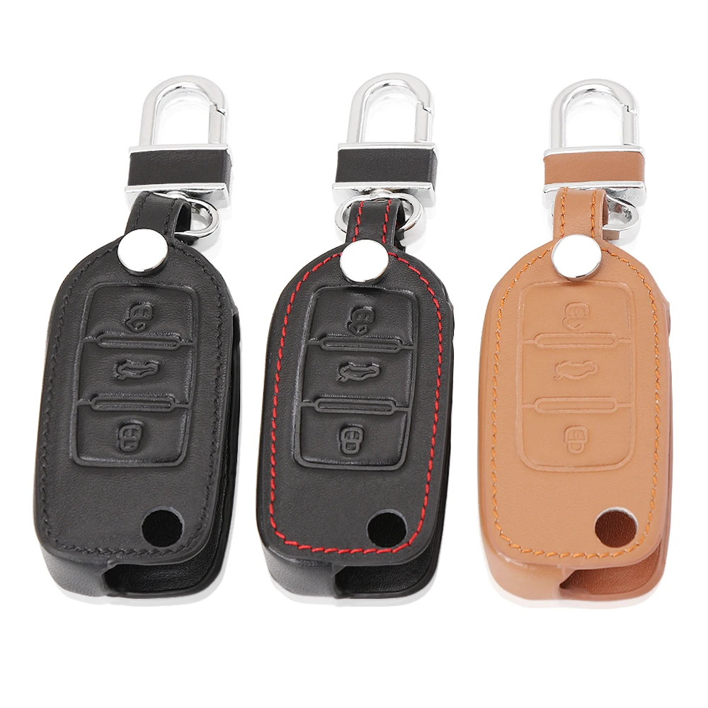 Car Keychain leather key cover for Volkswagen VW polo b5 b6 golf 4 5 6