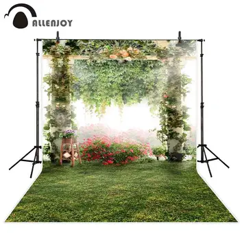 

Allenjoy photography backdrop Spring garden flower meadow wedding background photo studio shoot prop photocall photophone new