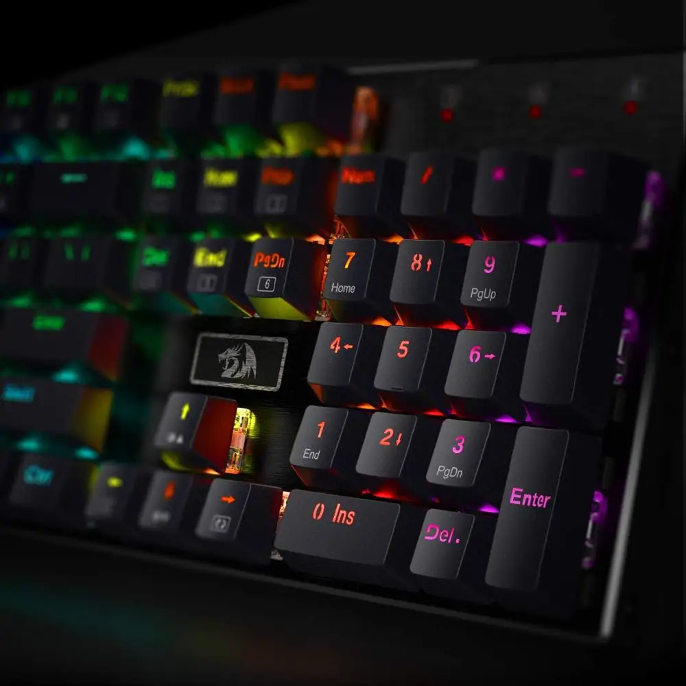 Проводная Механическая игровая клавиатура Redragon K556 DEVARAJAS, RGB светодиодный, с подсветкой, 104 стандартных клавиш, алюминиевая основа для геймеров, плавающая