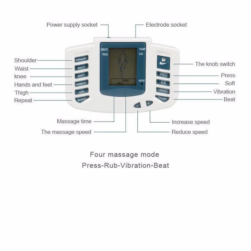 Electronic pulse massager Body Stimulator Massageador Tens Acupuncture Therapy instrument Slimming Body Massager 16pcs pads5