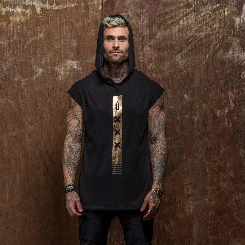 

2019 New arrival Cotton Hoodie Sweatshirts fitness clothes bodybuilding tank top men Sleeveless sporting Shirt Casual waistcoat