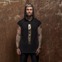 Новое поступление, хлопковые толстовки с капюшоном, одежда для фитнеса, бодибилдинг, майка, мужская спортивная рубашка без рукавов, повседневный жилет