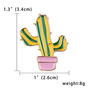1 шт. мультяшное растение эмалированные значки Броши кокосовое дерево горшок для кактуса вишня арбуз фрукты брошка, пуговица, булавка джинсовая одежда значок - Цвет: 1