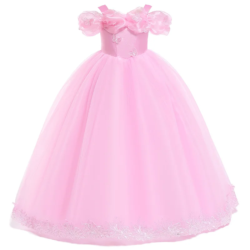 

2019 New Baby Girls Pink Dress Princess Girl Wedding Party Gowns Children Birthday Evening Dresses Vestidos Infantil Menina