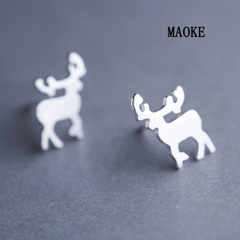 Promotions Sen System Drawing Small Elk Earrings 925 Sterling SV Sweet Fashion Jewelry for Women's Gifts | Украшения и
