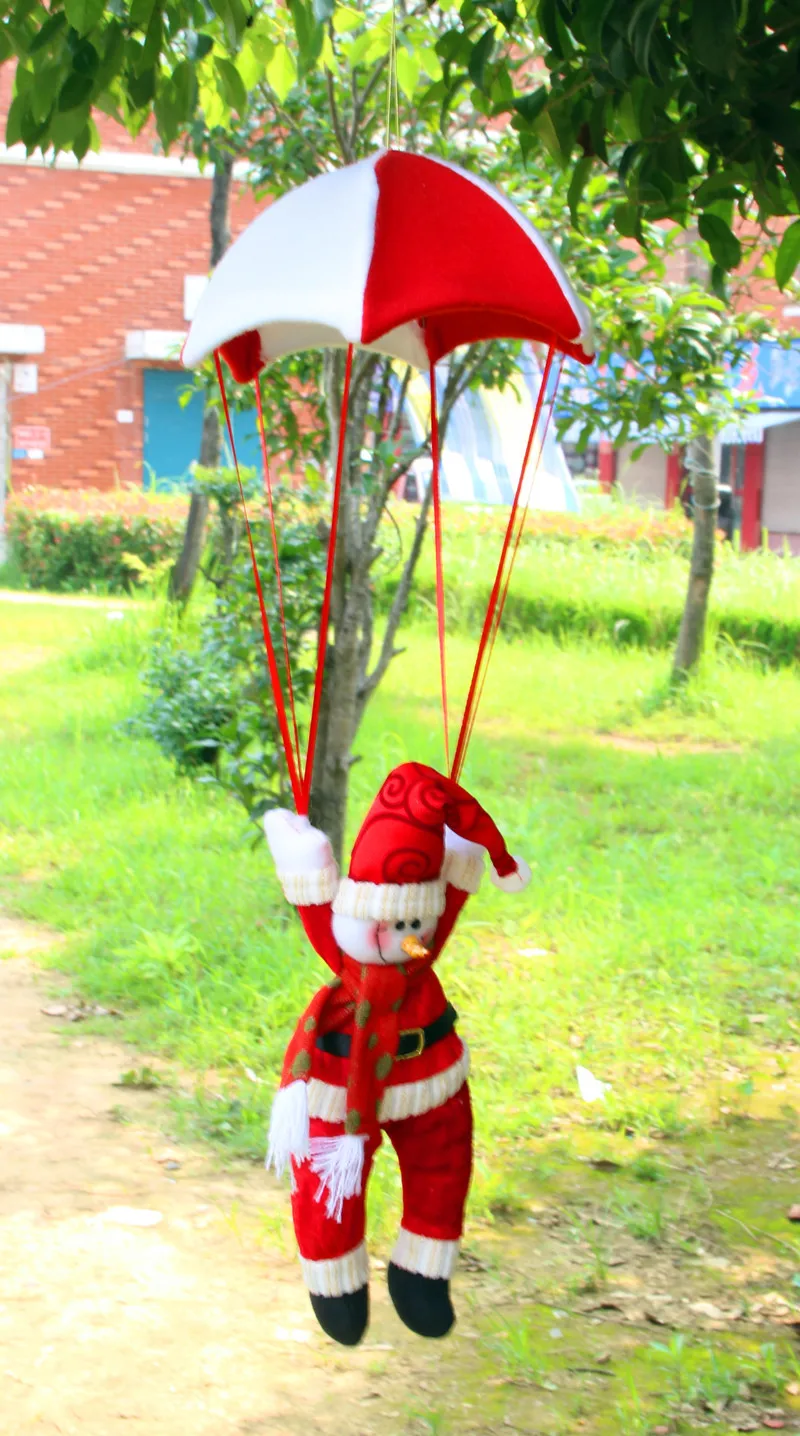 Год Рождественские украшения парашют Санта Клаус Снеговик Рождественская елка висячие украшения Домашняя вечеринка, праздник подарок украшение