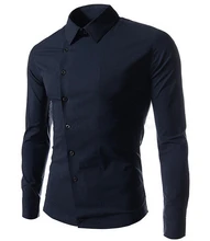 FGGS Neue Frühling Männer Shirt Slim Fit Langarmshirts Kleid Hemd Männlichen Casual Shirts