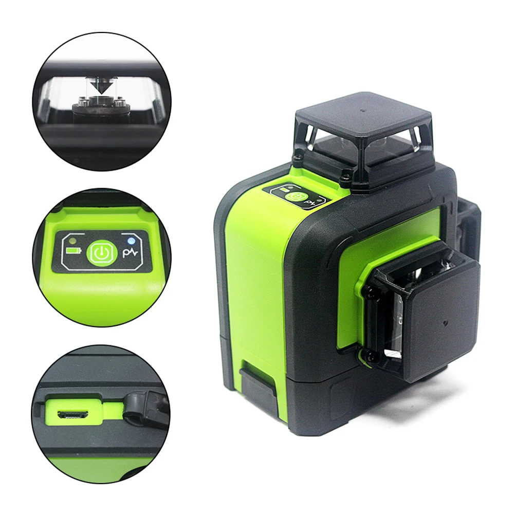 Ketotek 3D 12 Lines Green Laser Level Self-Leveling 360 degree Horizontal Vertical Cross Rechargeable Battery Outdoor Pulse Mode Ketotek 3D 12 Lines Green Laser Level Self-Leveling 360 degree Horizontal Vertical Cross Rechargeable Battery Outdoor Pulse Mode