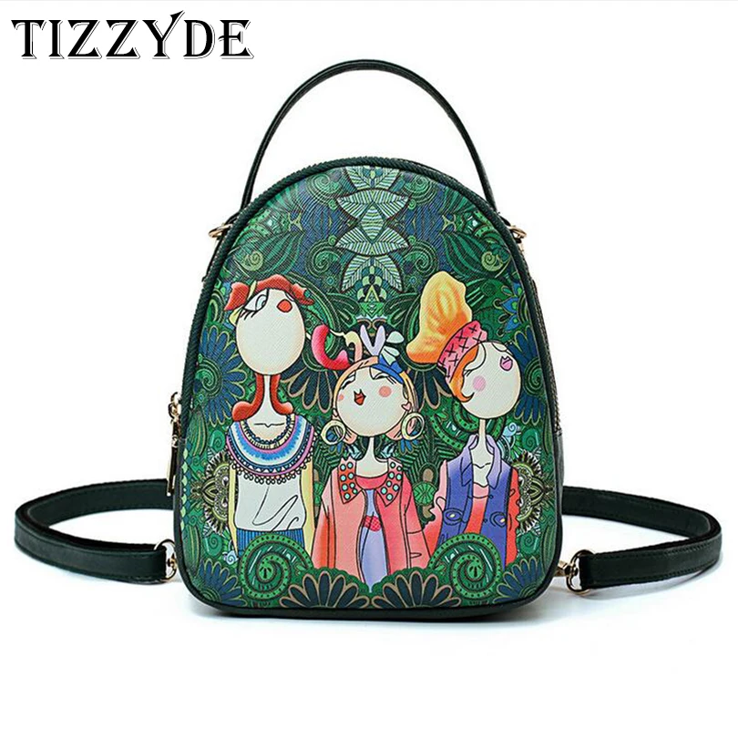 

2019 New Korean Fashion Women Multi-use Handbag Forest Printing Personality Mini PU Leather Leisure Shoulder Bag ZJB48