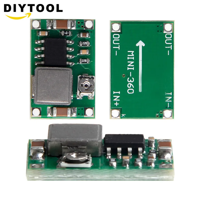 

2PCS Mini360 DC-DC Buck Converter Step Down Module 4.75V-23V to 1V-17V 17x11x3.8mm SG125-SZ+