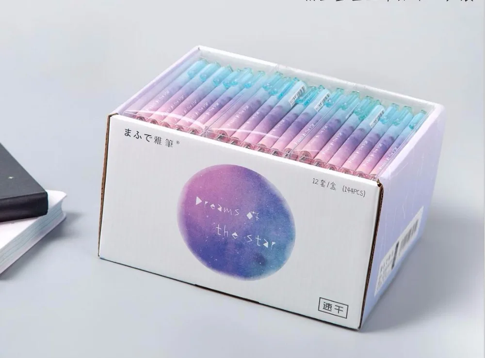 

korea pretty night sky gel Pen Kawaii neutraw Pen student Writting pen office school prize staitonery item 144pc/lot