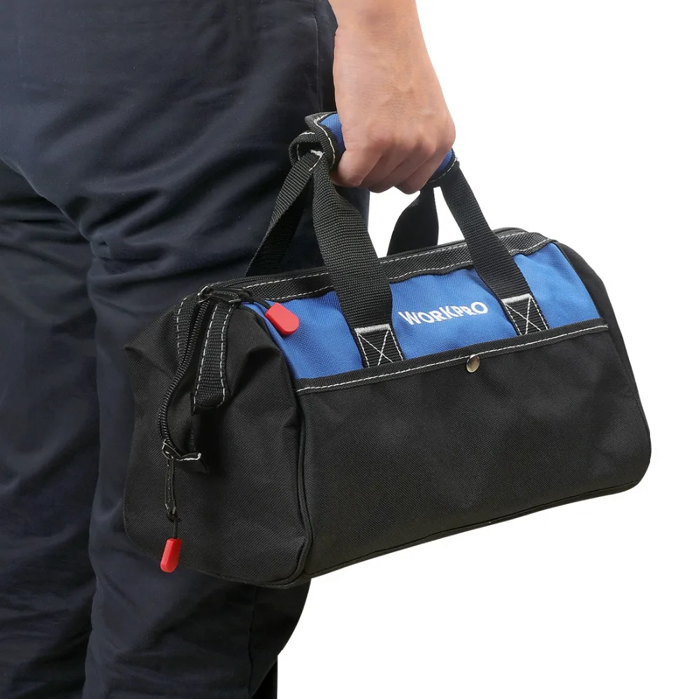 WORKPRO 1" Закрытая сумка для хранения с широким ртом 600D полиэстер водонепроницаемая сумка для инструментов дорожные сумки Мужская сумка через плечо стиль