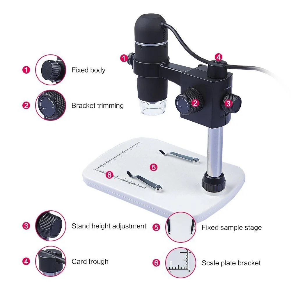 Buy USB Digital Microscope 5MP Video Microscope 300X Magnifier Camera