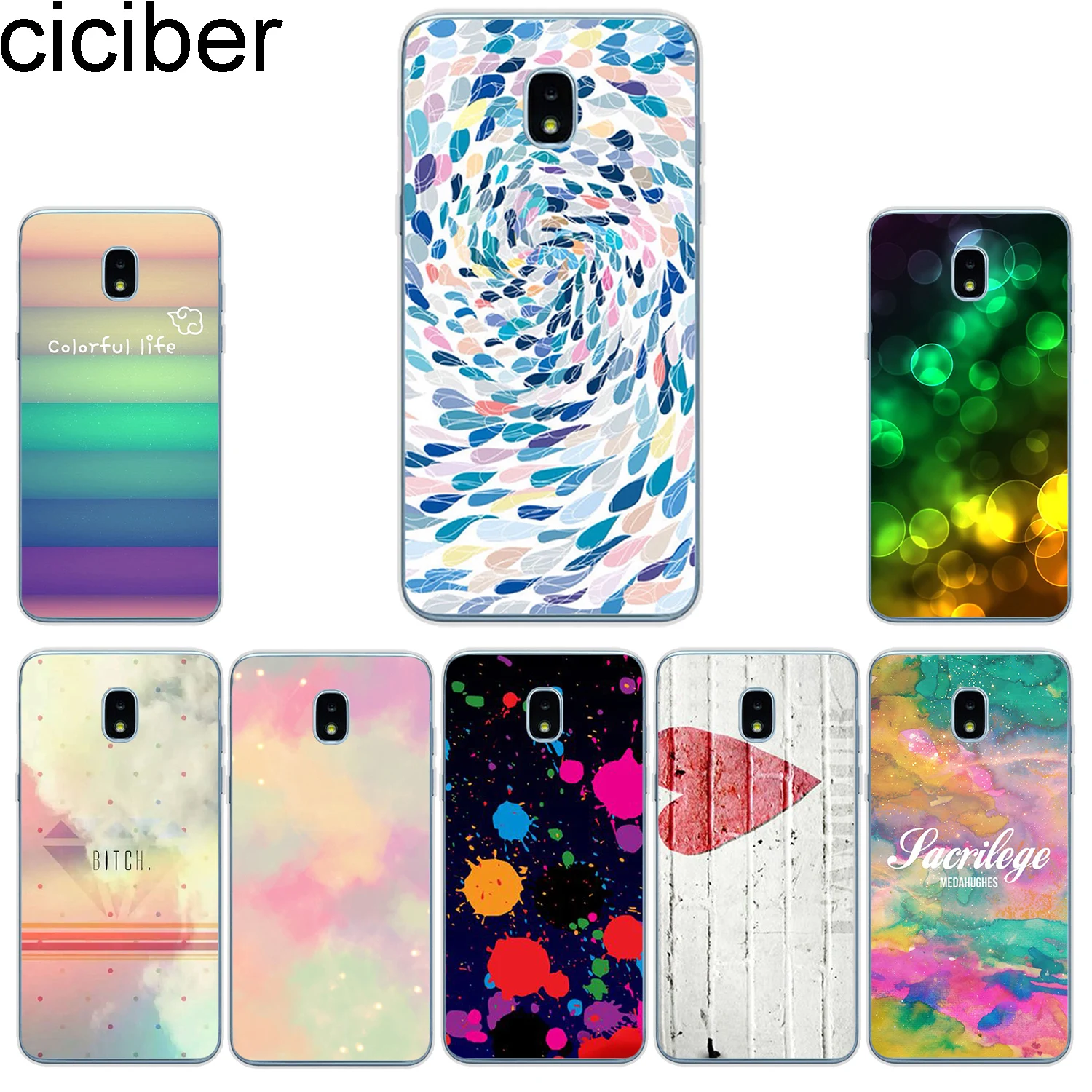 ciciber Phone Case for Samsung Galaxy J5 J6 J7 J8 TPU Cover J4 J3 J2 J1 Prime Core Plus 2016 2017 2018 Watercolor |