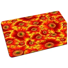 Горячая GCZW-Модный цветочный дверной коврик для помещений, Входные Коврики, нескользящий коврик для ванной, настольные коврики, оранжевый, красный