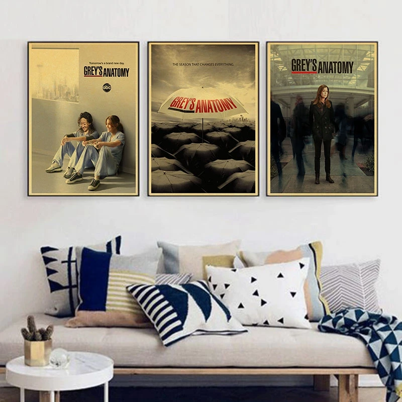 Greys Anatomy ТВ-шоу замечательный ретро постер винтажный Декор для спальни Наклейка на стену
