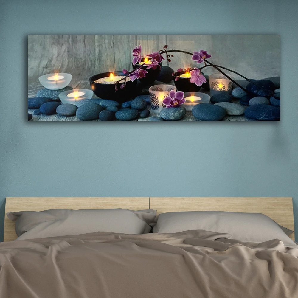 vuist Lao Acht Led wall foto orchideeën met kaarsen zen verlichte stilleven canvas art  licht up decor schilderen kunstwerk ingelijst 16x40in|Schilderij &  Schoonschrift| - AliExpress