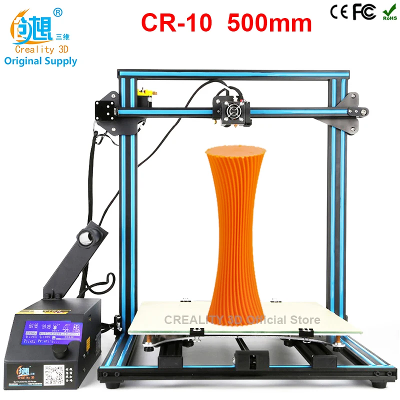 CREALITY 3D CR-10 Large Printing Format Size 500*500*500mm 3D Printer linear guide DIY Kit High Accuracy Metal Frame with LED