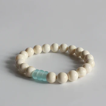

2017 Mother of pearl Beads Stretch Bracelet Tibetan Buddhism Mala Prayer wrist Jewelry Yoga meditation Healing Bangle Wholesale