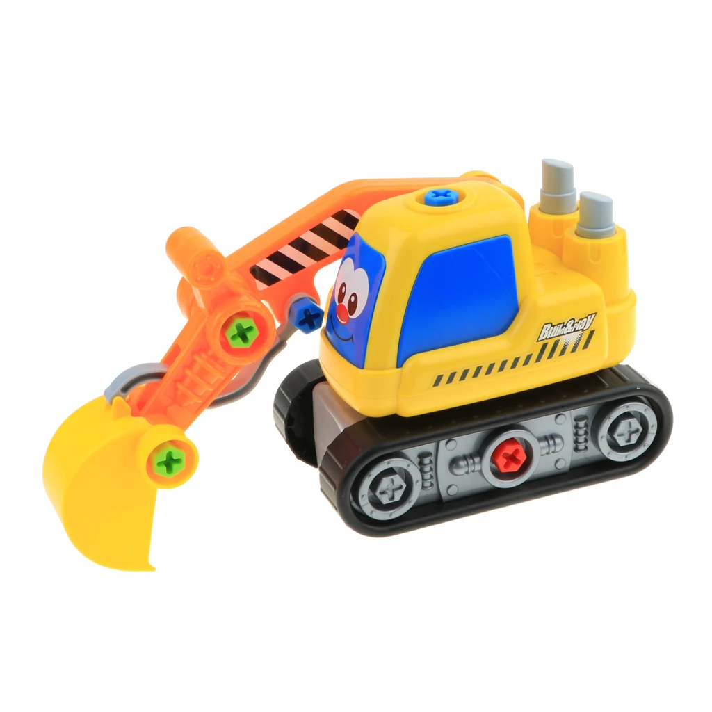 Take Apart Constructions Vehicles Toys - Assemble RC remote control Engineering Truck w/ Electric Drill Tool Kit Screwing Block