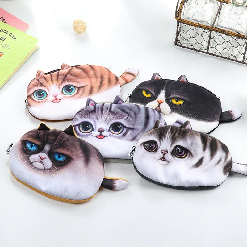 2018 Kawaii милый кот пенал фланель карандаш мешок Pencilcase ручка коробки школьные