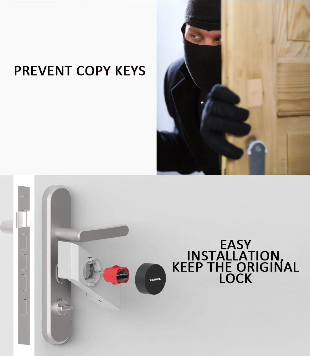 S2 Smart sherlock Lock Bluetooth Phone APP Remote Control Door Electronic Anti-theft lock for Office home bedroom security