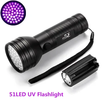 

51 LED Torch UV Flashlight 395nm Wavelength For UV Stain Detector Use 3 AA Battery